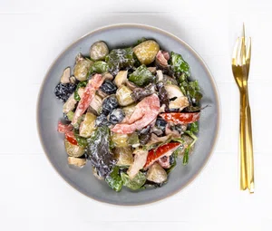 Mediterranean potato salad with chicken