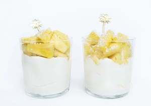 Yoghurt with pineapple and coconut
