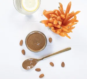 Carrot nibbles with almond paste