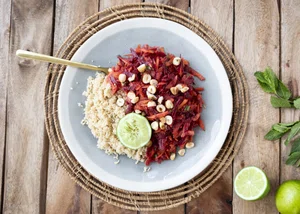 Moroccan beet salad with couscous