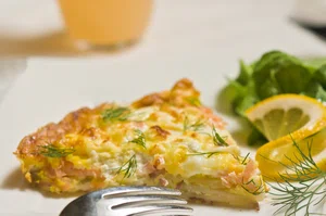 Salmon and leek frittata