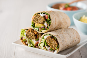 Easy falafel wraps