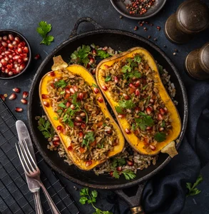 Middle Eastern stuffed butternut squash