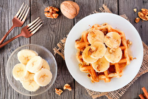 Banana waffles