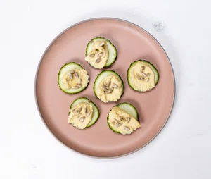 Cucumber with hummus