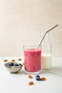 Bosbessen amandelboter smoothie