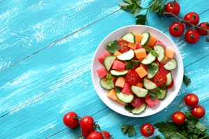 Melon, tomato and mint salad