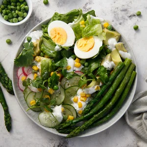 Egg salad with garden vegetables