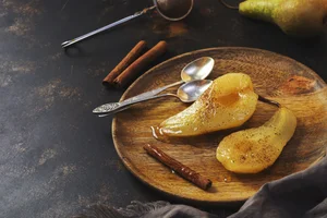 Maple and orange roasted pears