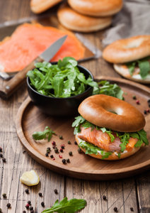 Smoked salmon bagels