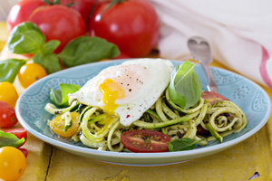 Zucchini noodles and egg bowl