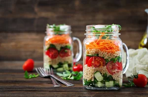 Summer quinoa salad jars