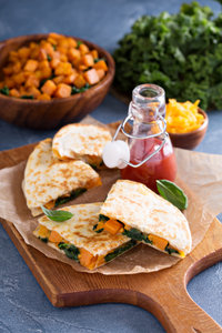 Kale and sweet potato quesadilla