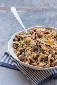 Quinoa risotto met champignons