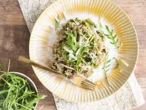 Risotto met kastanjechampignons en verse kruiden