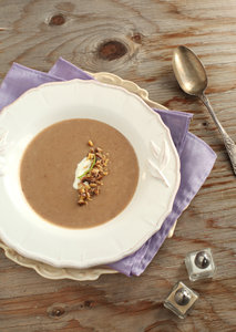 Chestnut and lentil soup