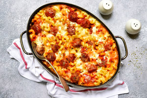 Meatball pasta bake