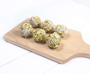 Orange pistachio balls