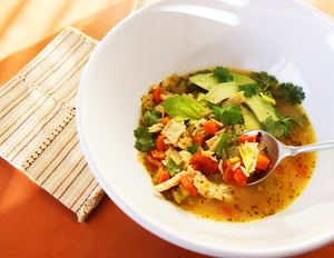 Chicken and avocado soup