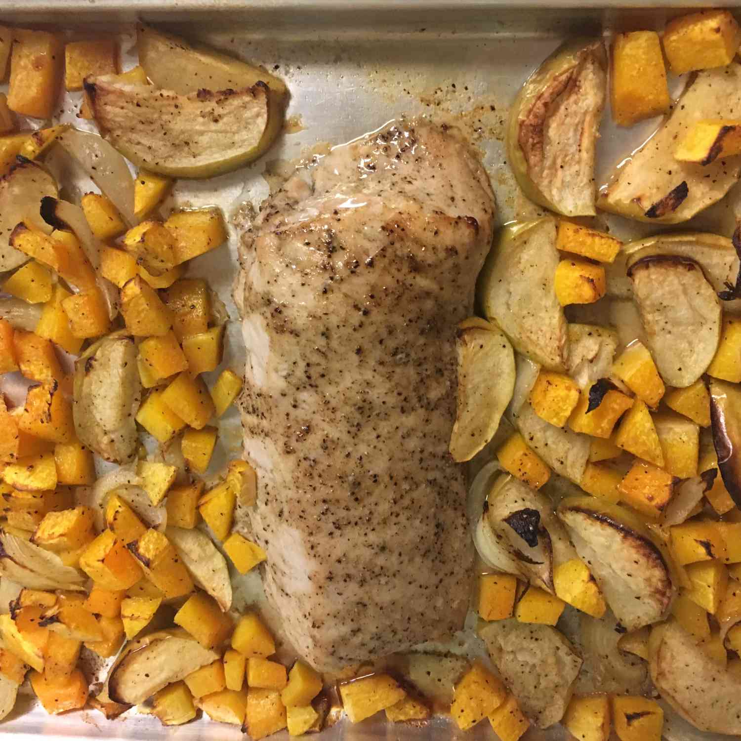 Dijon Pork with Apples and Cabbage