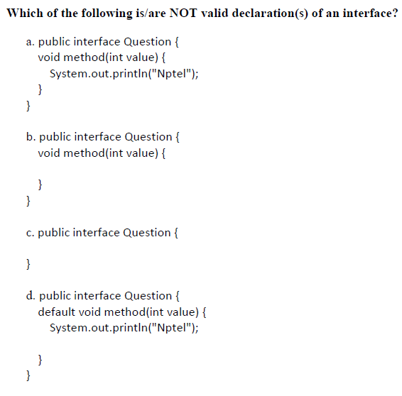 nptel week 4 assignment answers programming in java