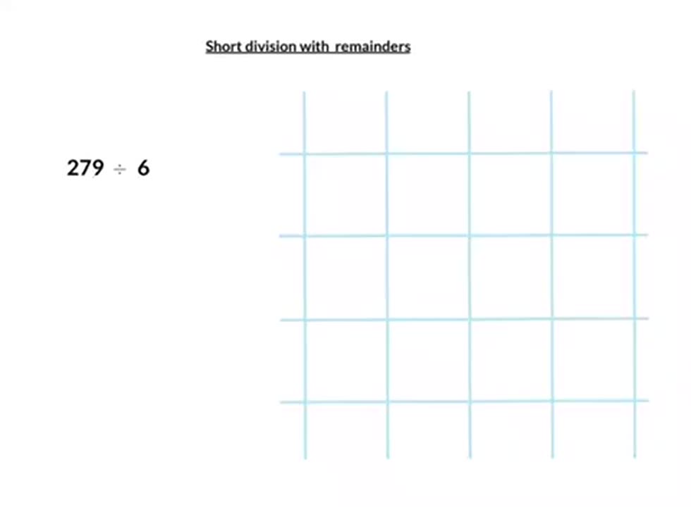 Short division with remainders.