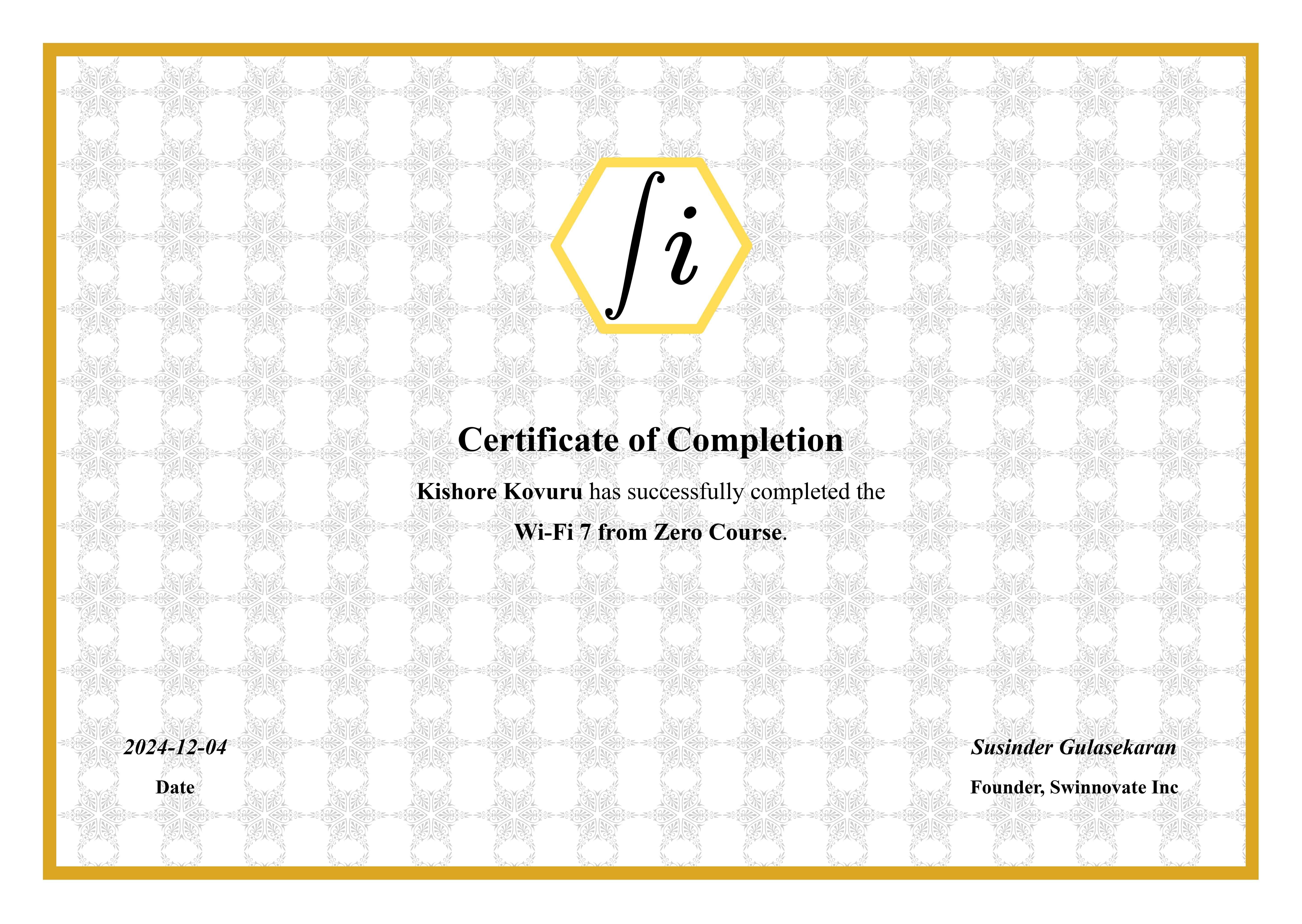 Certificate