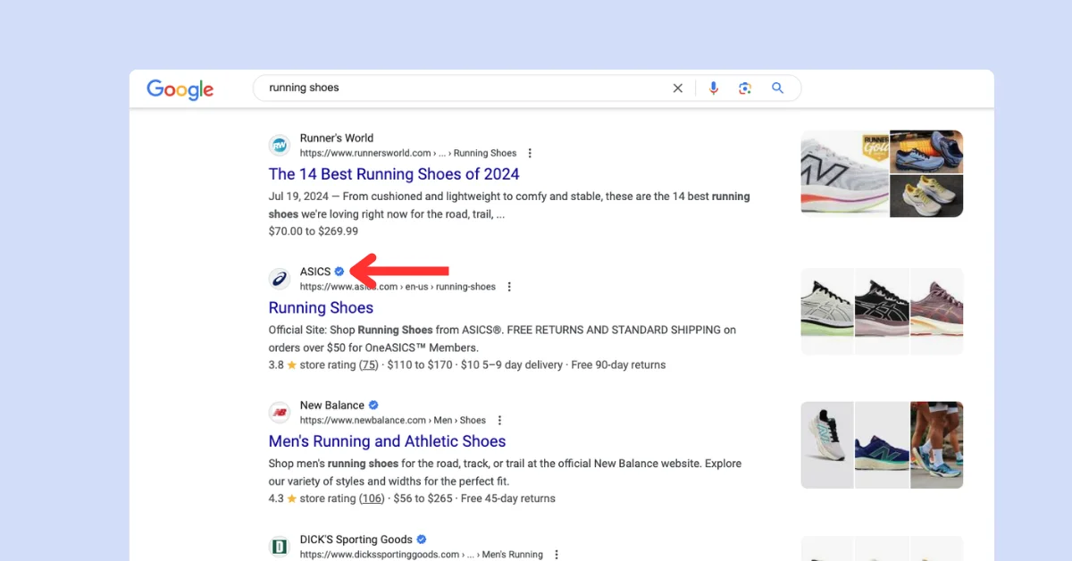 Google Tests Blue Check Mark for E-Commerce Sites in Search Results