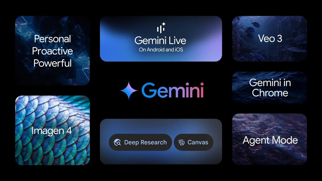 Google updates Gemini app with real-time AI video and Deep Research features