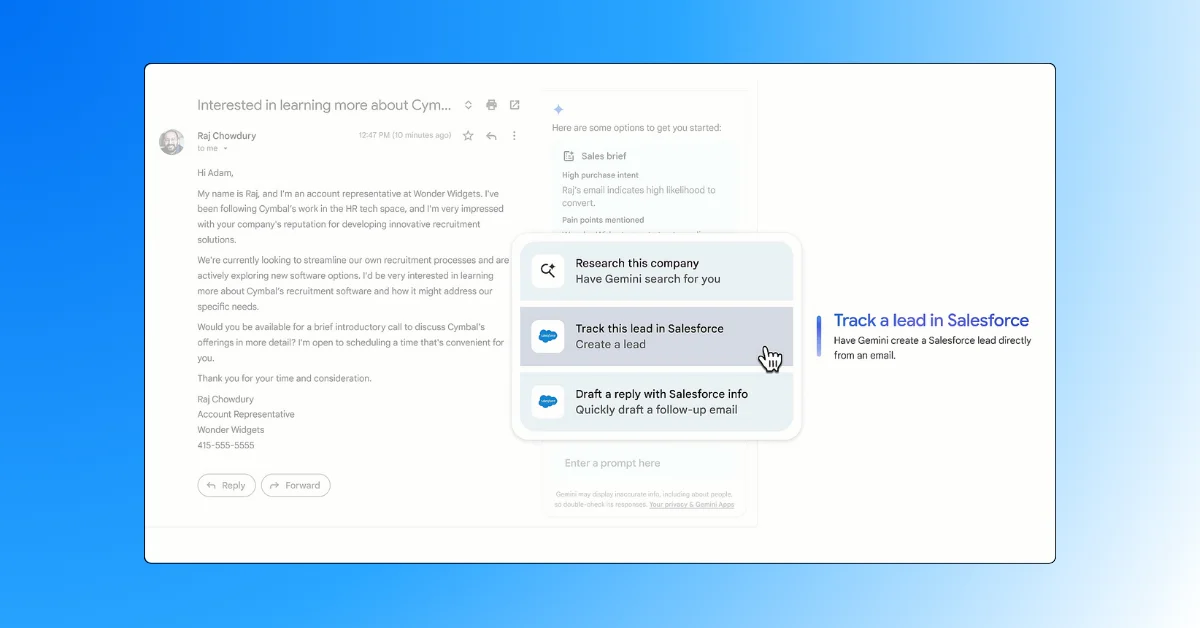 Google launches Salesforce extension for Gemini in Google Workspace