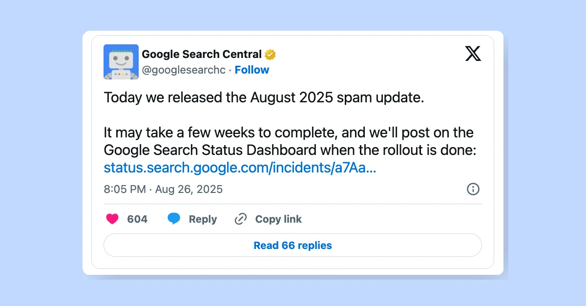 Google launches August 2025 spam update affecting global search results
