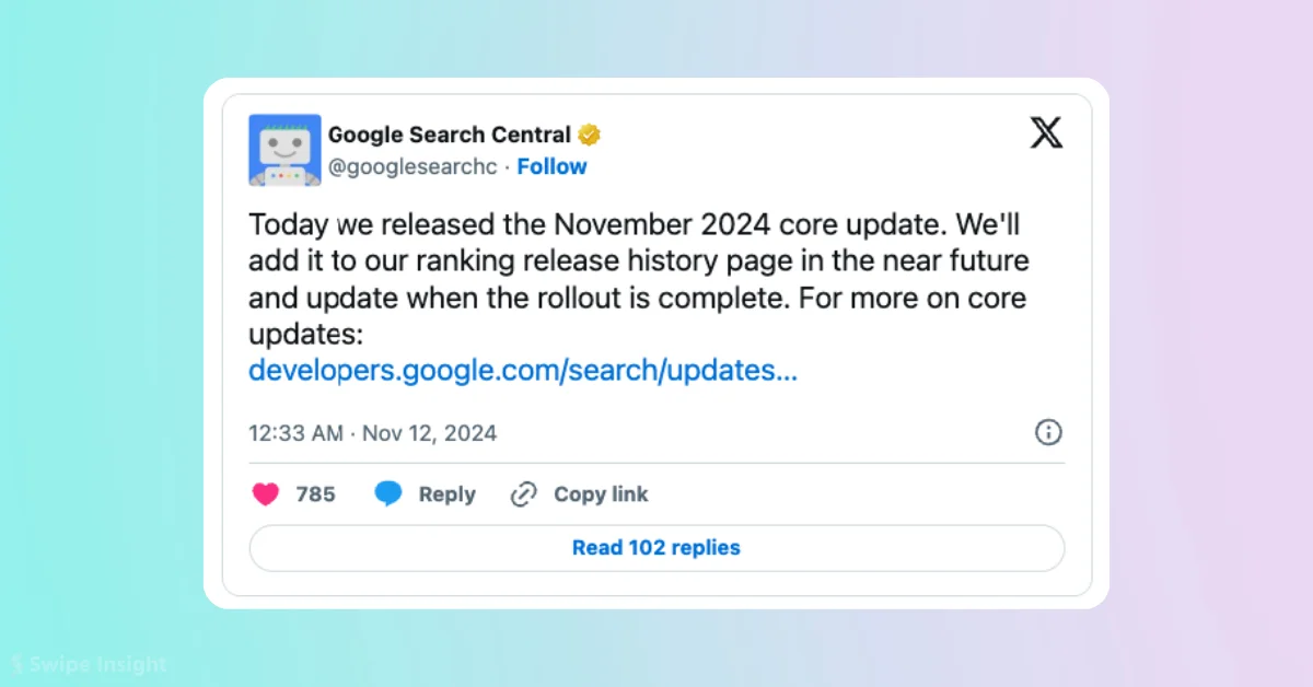 Google Releases November 2024 Core Update Affecting Global Search Rankings