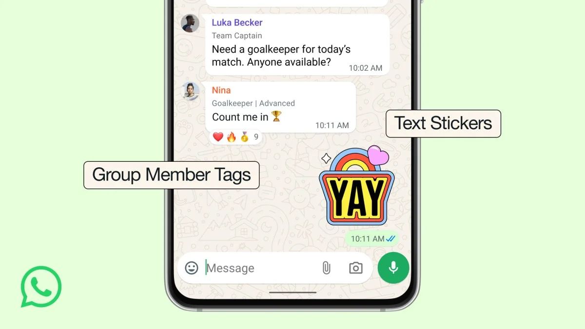 WhatsApp Introduces Member Tags, Text Stickers and Event Reminders for Group Chats