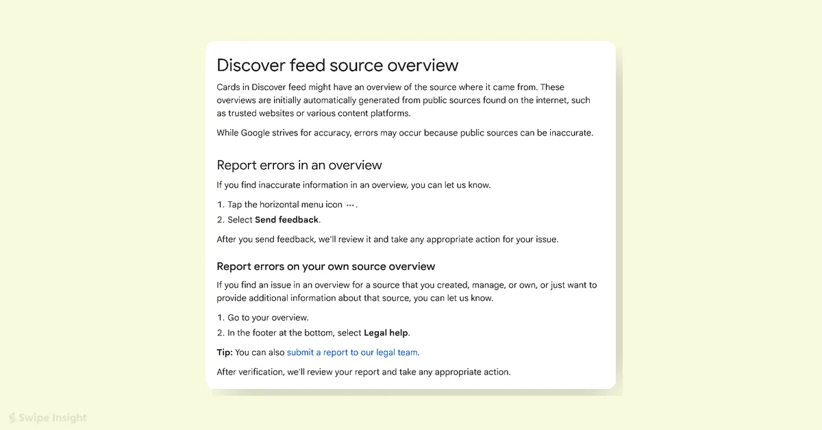 Google Introduces Help Page for Discover Feed Source Overview