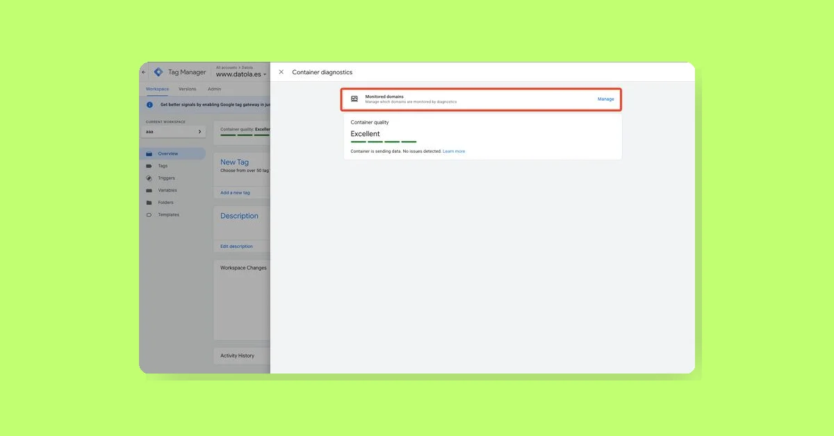 Google Tag Manager adds control to manage monitored domains in Container Diagnostics tool