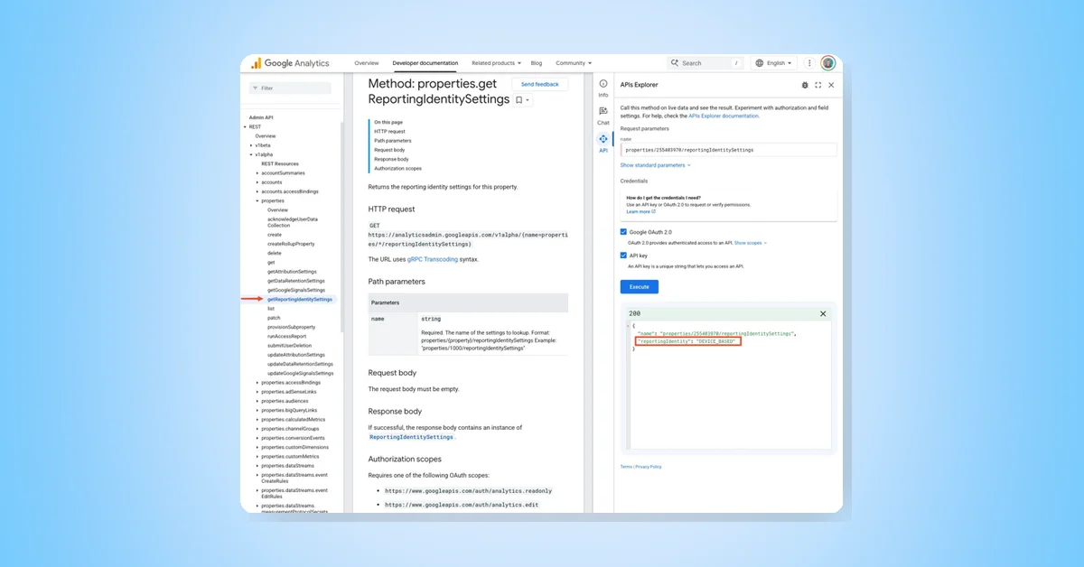 GA4 introduces API access for identity settings in reports