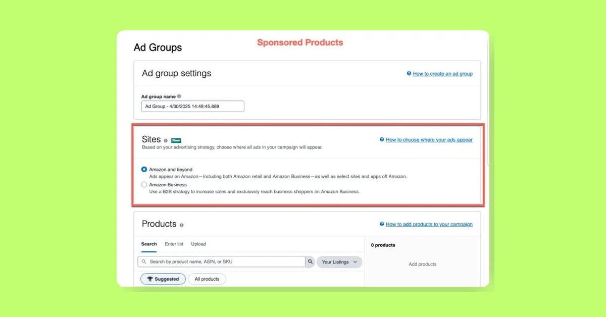Amazon Ads launches Sites feature for targeted B2B advertising in Sponsored Products
