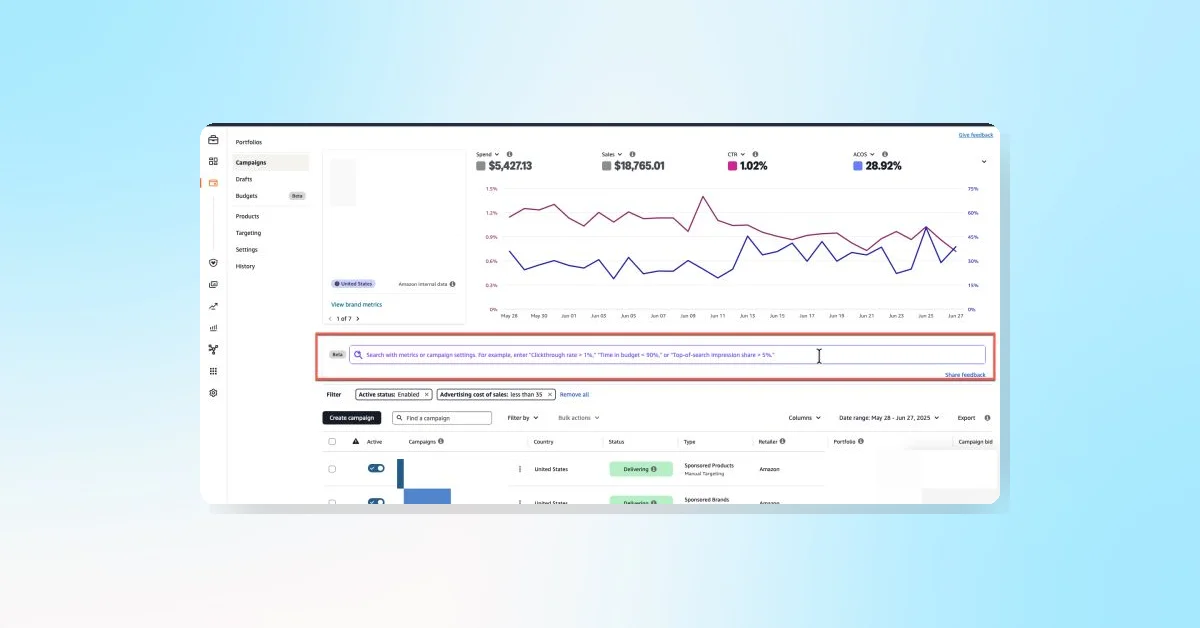 Amazon Ads Console moves to multi-country view with new metrics and beta search