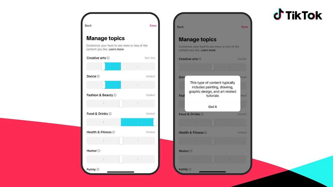 TikTok adds new tools to customize For You feed with Manage Topics and Smart Filters