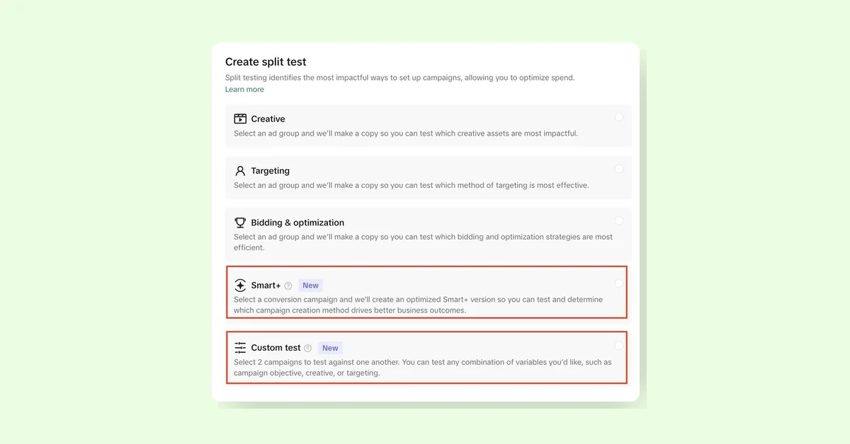 TikTok launches Smart+ and Custom Tests for smarter ad split testing