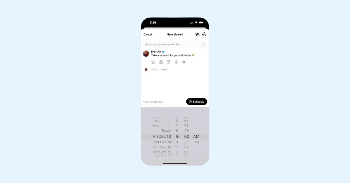 Threads Tests New Post Scheduling Feature