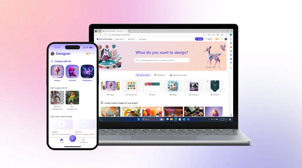 Microsoft's AI-Powered Designer App Now Available on iOS and Android