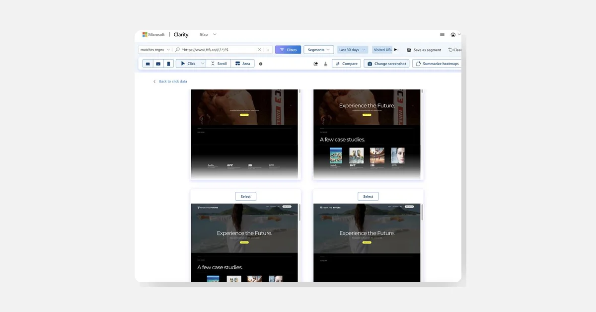 Microsoft Clarity Enhances Screenshot Navigation with Streamlined Selector