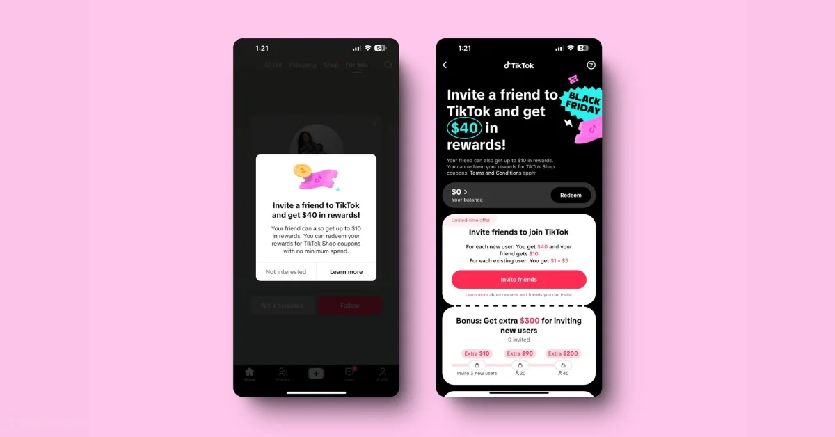 TikTok Launches Black Friday Referral Program with Cash Rewards