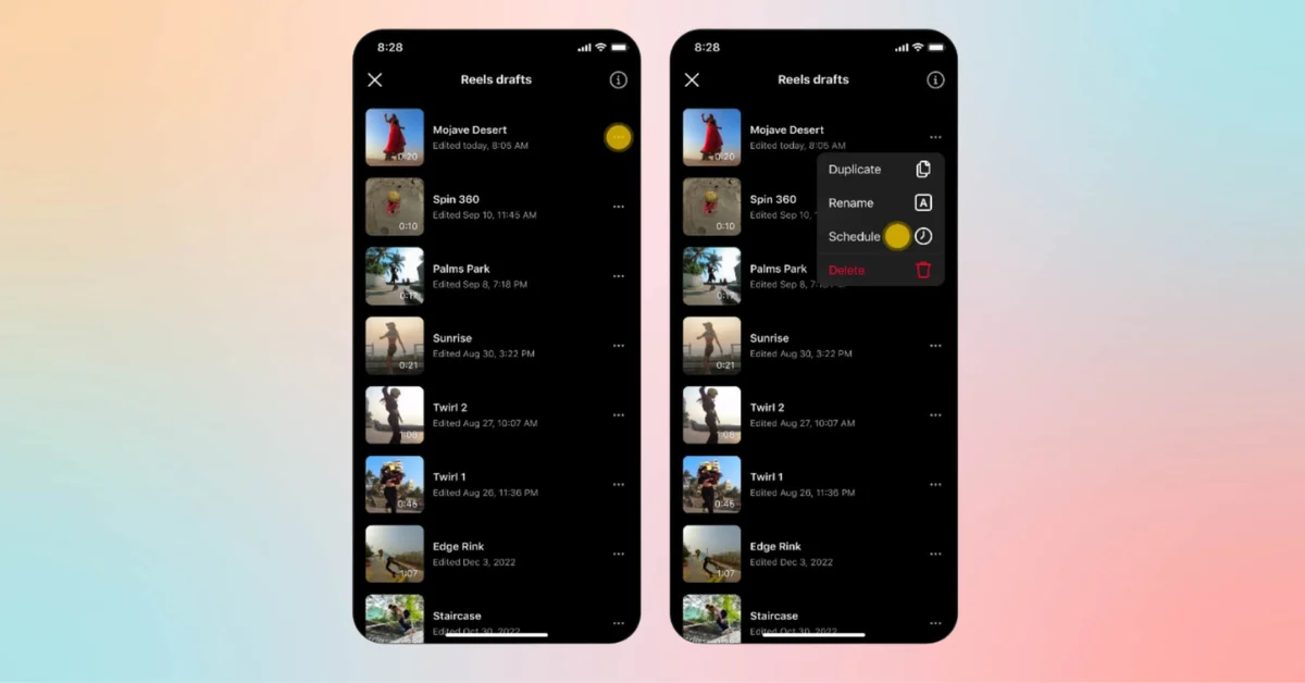 Instagram Adds Naming and Scheduling Features to Reels Drafts