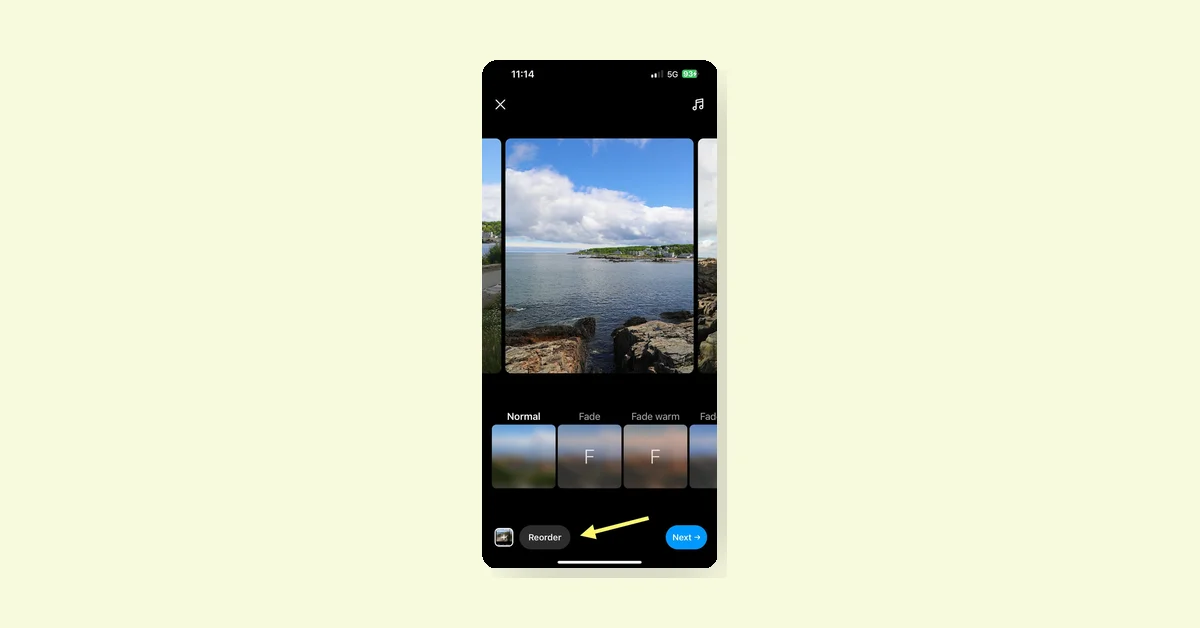 Instagram Introduces 'Reorder' Button for Easier Carousel Photo Management