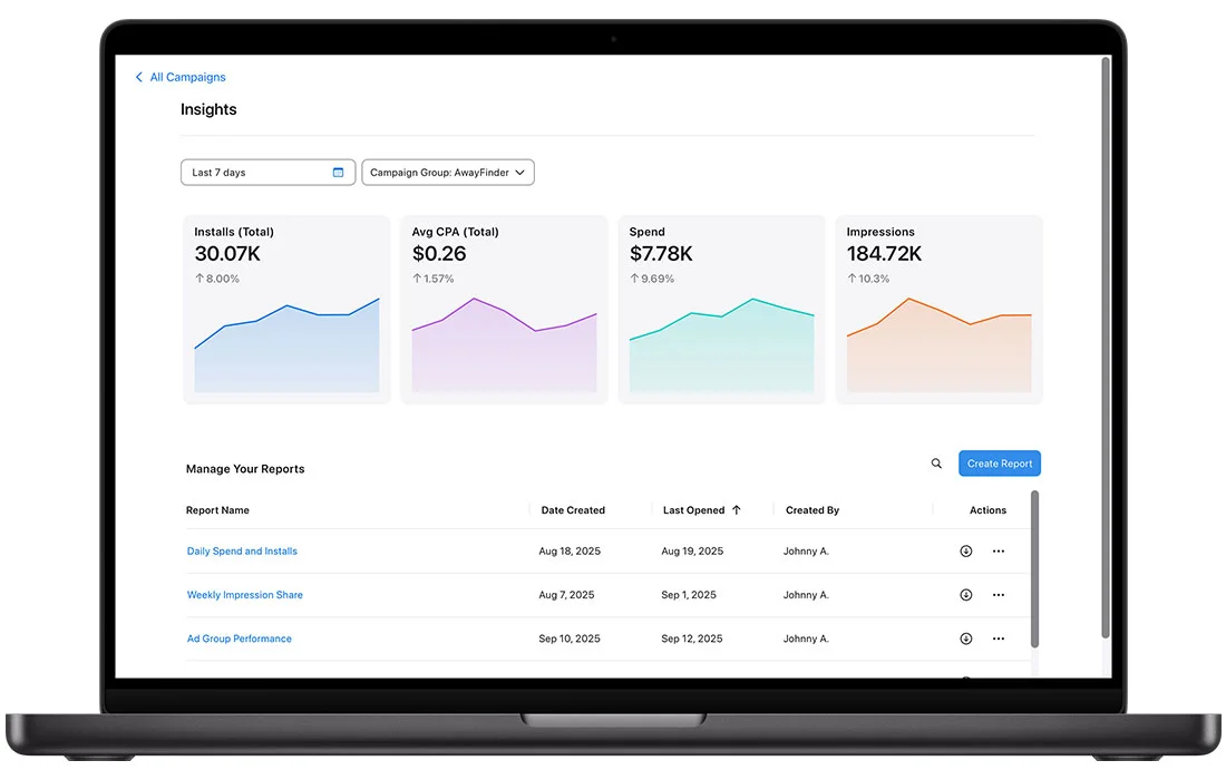 Apple Ads replaces Custom Reports with new Insights analytics and visualization tool