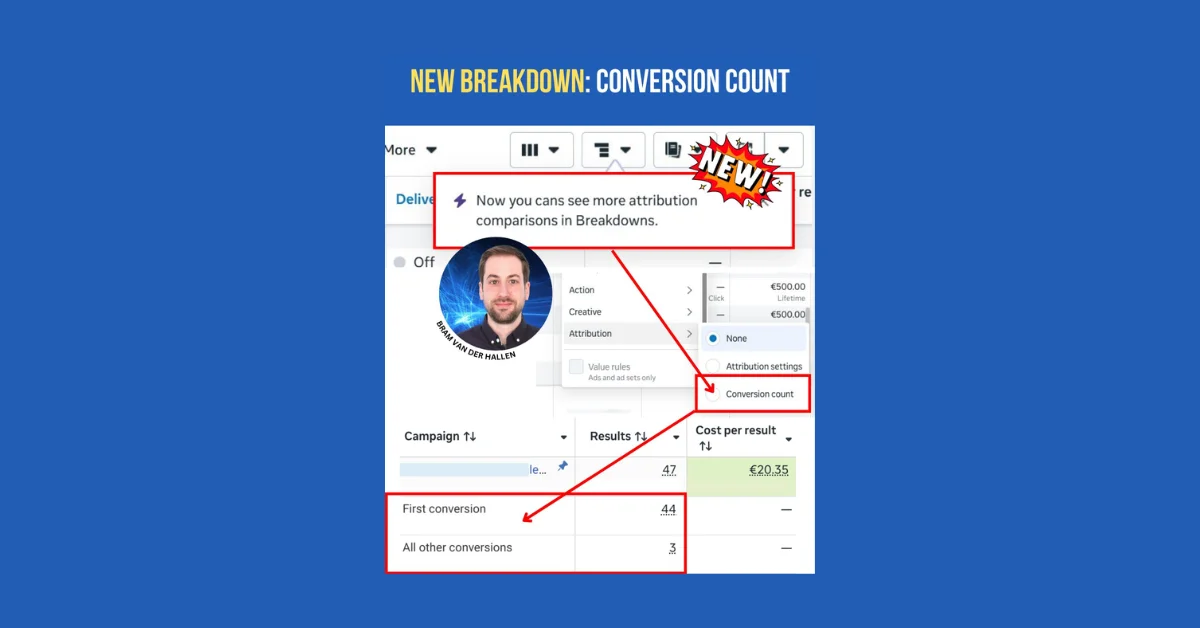 Meta Ads adds Conversion Count breakdown for first and repeat conversions