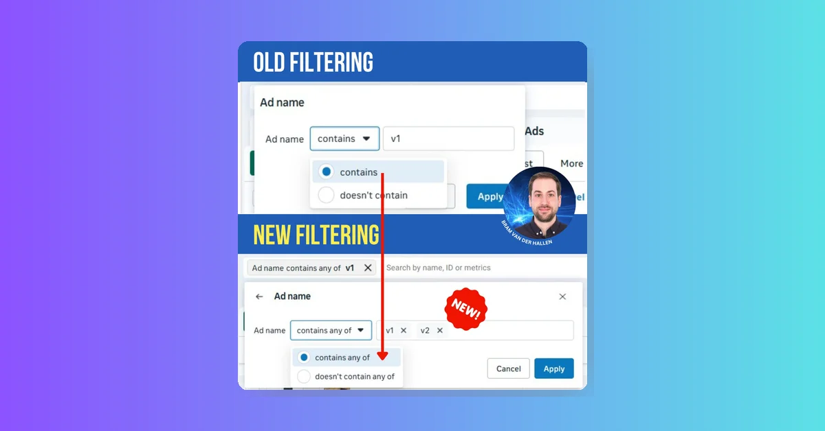 Meta Ads Manager simplifies filtering with new multi-word conditions