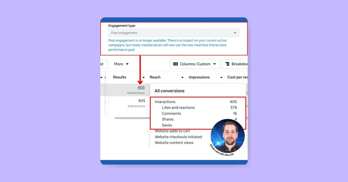 Meta is changing Post engagement to Interactions